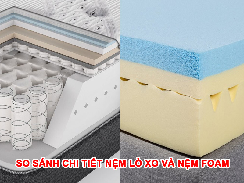 So sánh chi tiết nệm lò xo và nệm foam